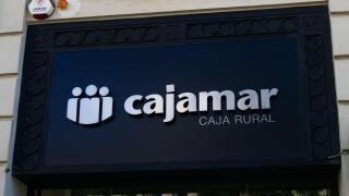 December, 2015. Valencia, Spain. Facade of a bank office of the Cajamar group (Caja Rural)