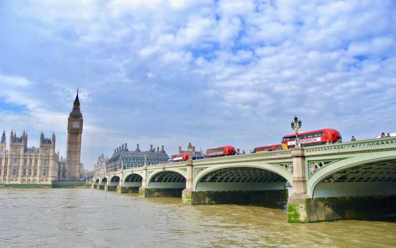 Buses on Westminster Bridge