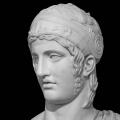 A statue of the ancient Greek god of war. Ares is the son of Zeus and Hera. One of the twelve gods of Olympus isolated on black