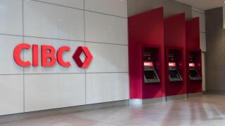 Newly installed CIBC atm machines are seen in a downtown Toronto building; CIBC is one of Canada's Big 5 banks, the 5th largest in Canada.