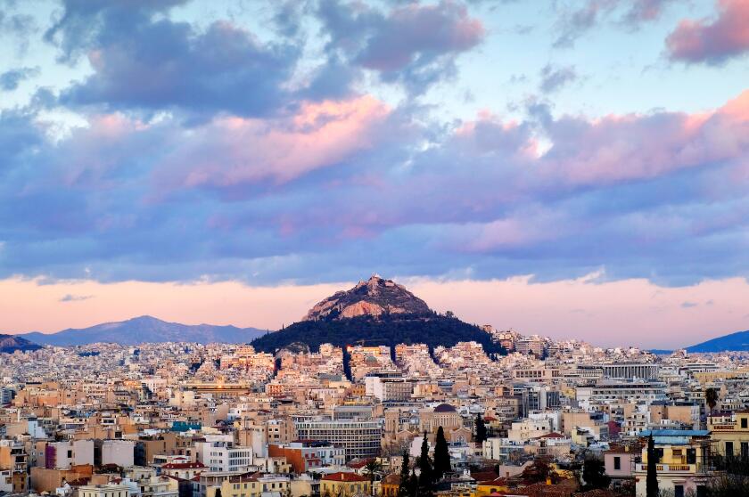 View of Mount Lycabettus, Athens, Greece