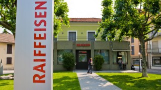 Raiffeisen bank, Giubiasco, Canton Ticino, Switzerland