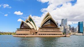 The Sydney Opera House on Bennelong Point, Sydney, New South Wales, Australia