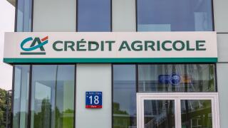Credit Agricole branch office in Warsaw city, Poland