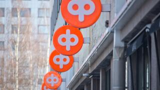 Osuuspankki signs on Hallituskatu street in Oulu, Finland