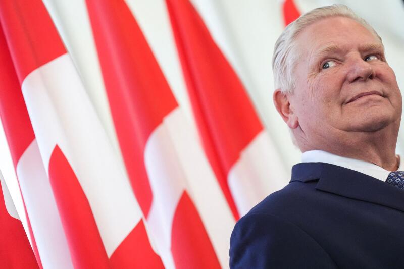 Toronto, Canada. 12th May, 2026. Ontario Premier Doug Ford speaks at a press conference in Toronto, on Tuesday, May 12, 2026. Credit: The Canadian Press/Alamy Live News