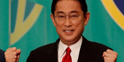 TOKYO, Japan. 18th Oct, 2021. Japan's Prime Minister Fumio Kishida who is also ruling Liberal Democratic Party President, attends a debate session with other leaders of Japan's main political parties ahead of October 31, 2021 lower house election, at the