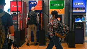 ATM machines the main terminal at Jorge Chavez International Airport in Lima. On Tuesday, 05 April 2022, in Jorge Chavez International Airport, Lima, Peru. (Photo by Artur Widak/NurPhoto)