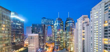 Beijing, China cityscape in the central business district.