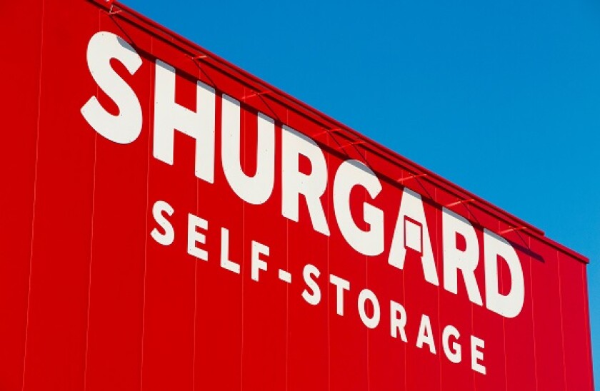 Shurgard self store ware house / self storage warehouse, and sign / signs for the self storage company. London. UK. (106)