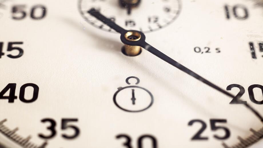 Details of an old, retro style, Russian stopwatch.