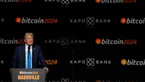 Republican presidential candidate former President Donald Trump speaks at the Bitcoin 2024 Conference Saturday, July 27, 2024, in Nashville, Tenn. (AP Photo/Mark Humphrey)