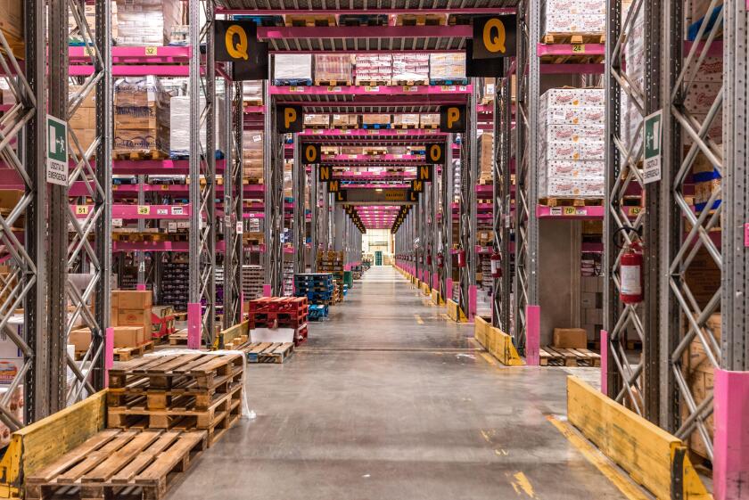Beautiful Aerial view of a logistics / industrial warehouse