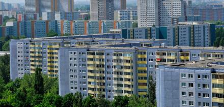 Housing estate, Allee der Kosmonauten, Marzahn, Berlin, Germany