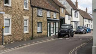 East Street, Kimbolton, Cambridgeshire, UK; a mix of older housing some dating back to Medieval times