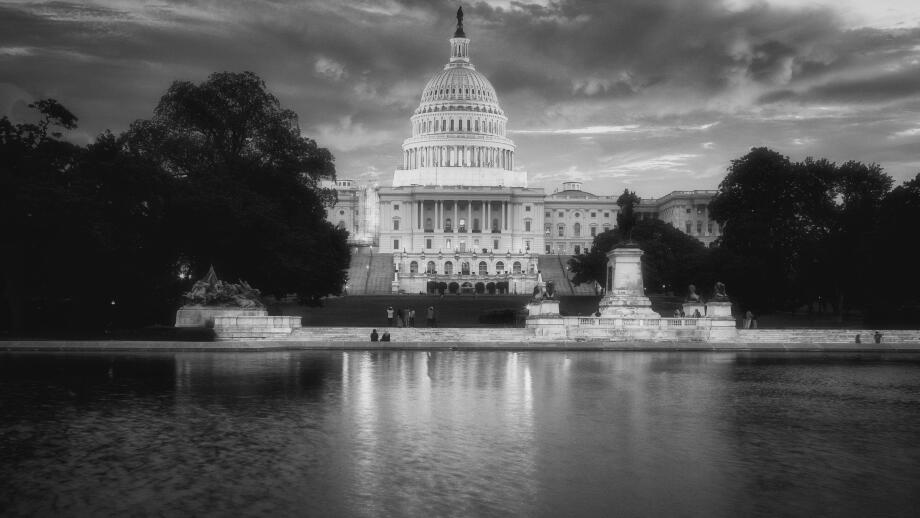 The Capitol Building, home to the Senate and the US House of Representatives on the National Mall in Washington DC.