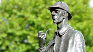 Sherlock Holmes statue, Baker Street, Marylebone, London, Britain, UK