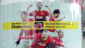 MAYBANK MANCHESTER UNIRED CREDIT CARD advert in Singapore. Photo Tony Gale