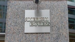 New York City, NY, USA - August 22, 2022: American Express sign at its headquarters in New York City.