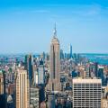 New York Manhattan, classic view in summer of the Midtown Manhattan skyline with the Empire State building sited at centre, New York City, USA