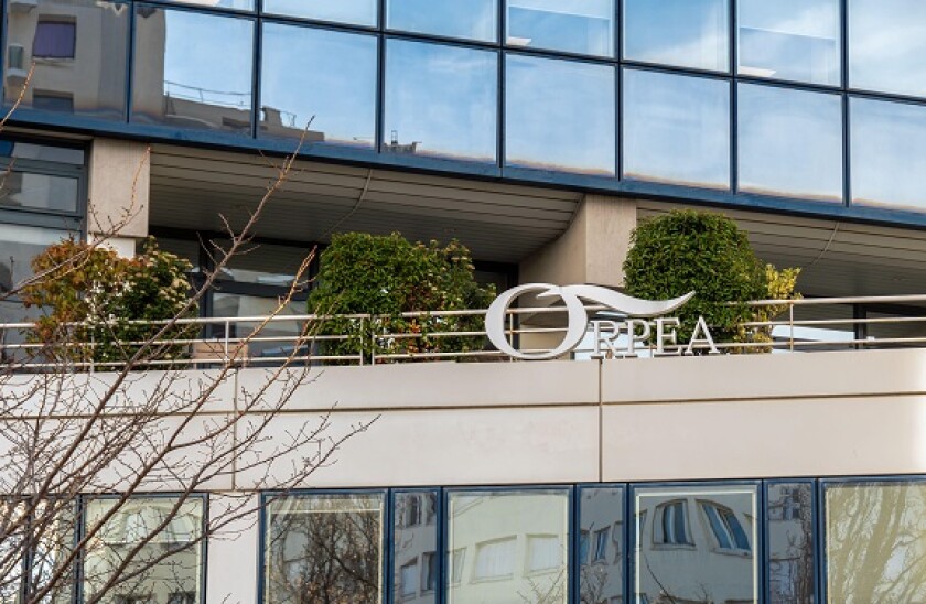 Sign and logo on the headquarters of Orpea, a French group managing a chain of establishments for dependent elderly people and retirement homes