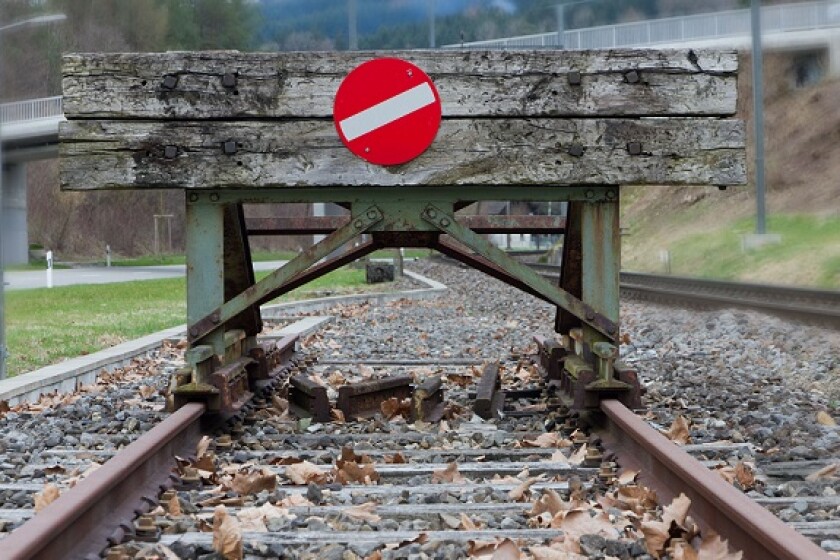 Stop sign blockage barrier from Alamy 1Mar22 575x375