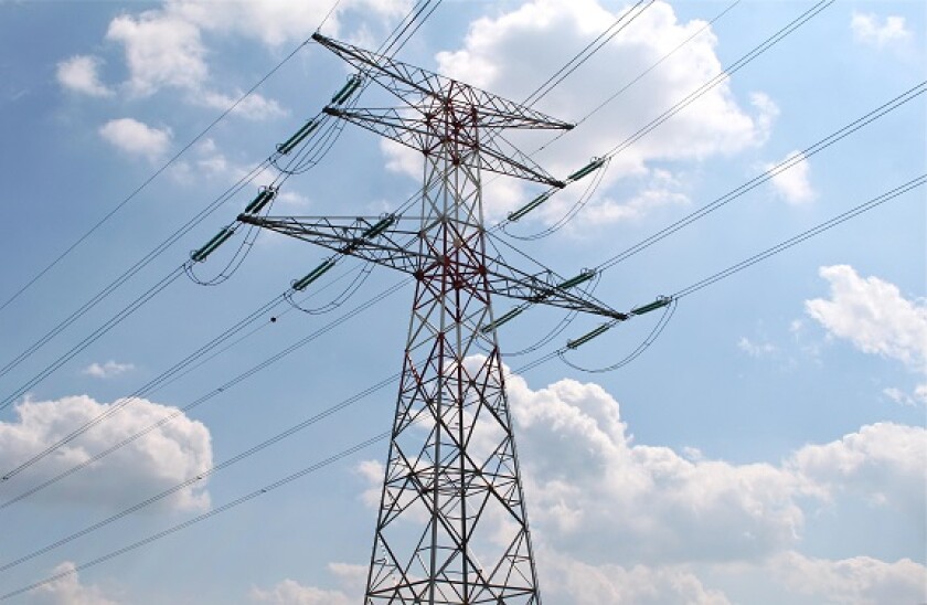 High voltage pylon for the distribution of electricity.