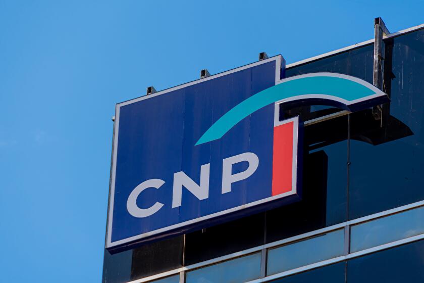 Sign with the logo of the French company CNP Assurances