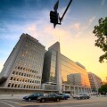 The World Bank Group main building, 1800 H Street NW, Pennsylvania Avenue, Washington DC, USA.