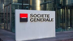 FEBRUARY 2022 - LA DEFENSE - FRANCE: view on the Societe Generale signboard