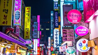 Myeong-dong district of Seoul, South Korea.