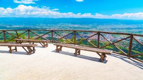 Panoramic view point over Gotse Delchev town, Bulgaria