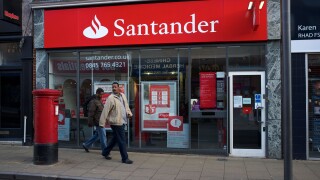 Santander bank, Ipswich, Suffolk, UK.