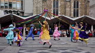 Maypole Dancers, The Pearly Kings and Queens Society Harvest Festival, London, England