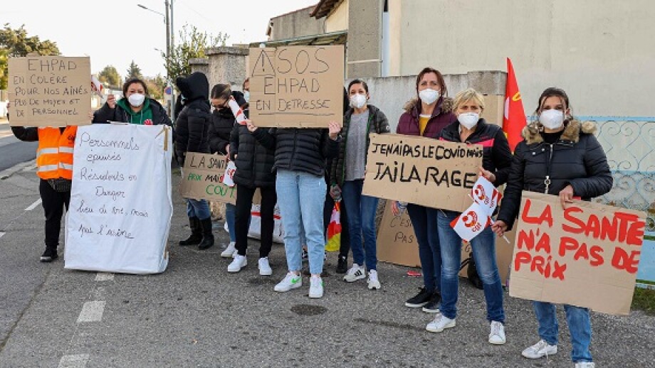 Orpea care home demonstration in 2022 from Alamy 12Jun23 575x375