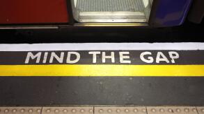 Mind the Gap warning sign