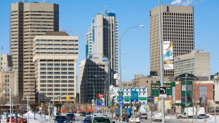 Canada, Manitoba Province, Winnipeg, downtown and buildings