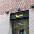 BOLOGNA, ITALY - APRIL 20, 2022: Credem Banca bank office in Bologna, Italy providing financial services