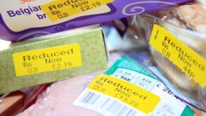 Reduced priced food items in supermarket