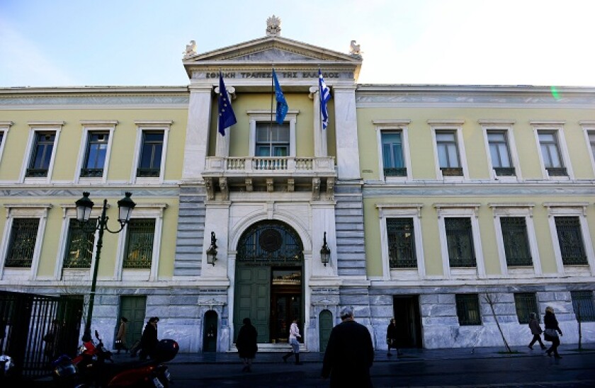 The National Bank of Greece building in Athens, Greece.