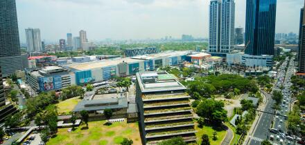 A beautiful view of the Megamall at daytime in Ortigas Center, Mandaluyong, Philippines