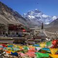 Mount Everest Base Camp with Rongbuk Monastery in Shigatse, Tibet
