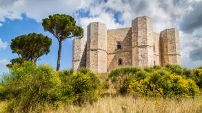 Castel del Monte, the famous castle built in an octagonal shape by the Holy Roman Emperor Frederick II in the 13th century in Apulia, Italy