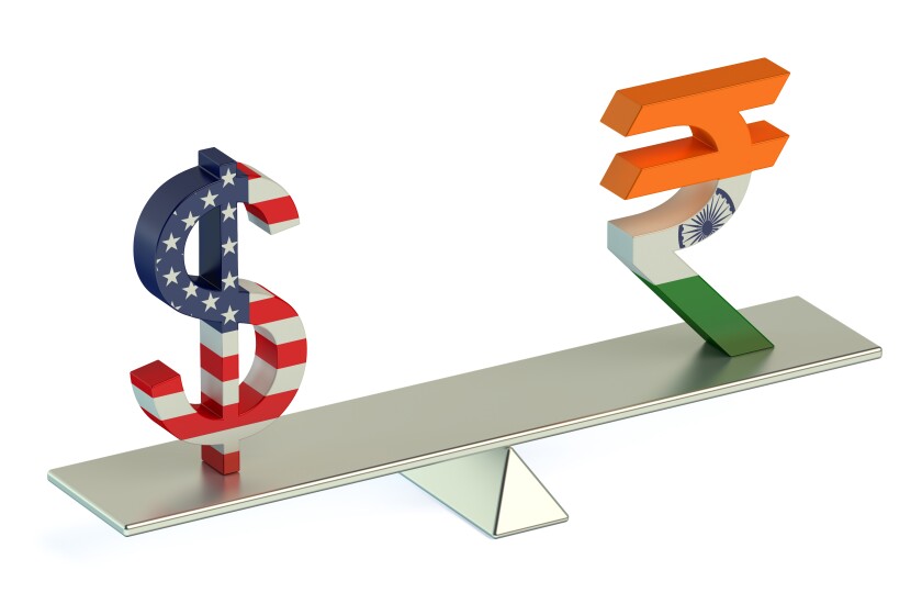 Dollar or Indian Rupee, USD/INR currency pair concept-adobe-2022