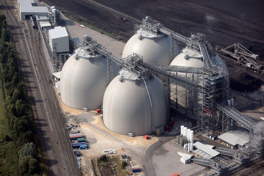 Drax biofuel bioenergy wood pellets from Alamy 21Apr21 575x375