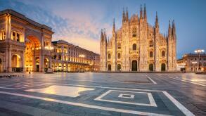 Milan. Cityscape image of Milan, Italy with Milan Cathedral during sunrise.