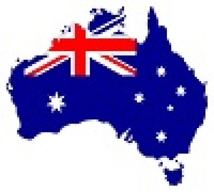 Karte Australien in Landesfarbe