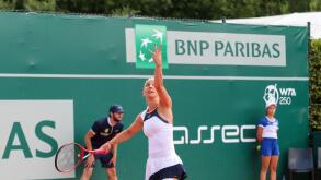 Gdansk, Poland. 21st July, 2021. Tamara Korpatsch (GERMANY) plays against Weronika Falkowska (POLAND) during the BNP Paribas Poland Open Tournament (WTA 250 category) in Gdynia. (Final score 7:5, 6:1 for Korpatsch). Credit: SOPA Images Limited/Alamy Live 