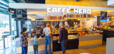 Caffe Nero at Hub on Causeway at North Station in historic West End Boston, Massachusetts MA, USA.