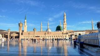 Medina / Saudi Arabia - 13 Dec 2019: Prophet Mohammed Mosque - Al Masjid an Nabawi - Medina - Saudi Arabia